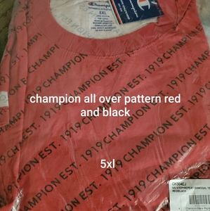 Nwt Champion all over print red and black 5xl